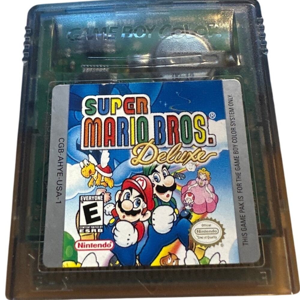 Nintendo Game Boy Color Super Mario Bros Deluxe Authentic w Manual Tested